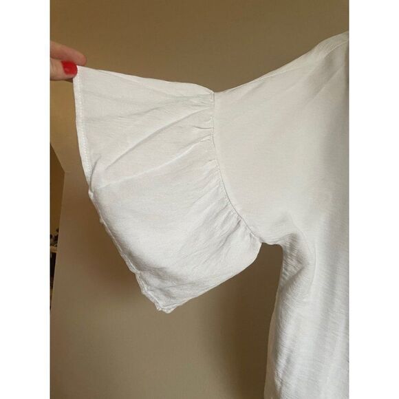 Lumiere White shirt with bell sleeves medium - Picture 3 of 8